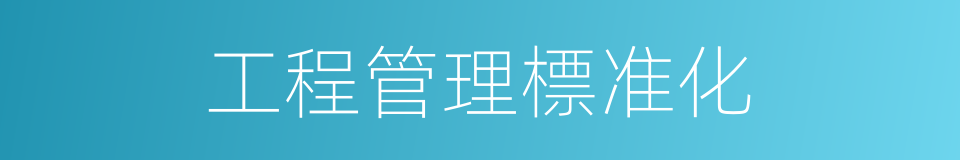 工程管理標准化的同義詞