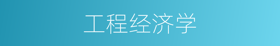 工程经济学的同义词