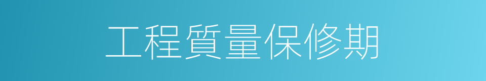 工程質量保修期的同義詞