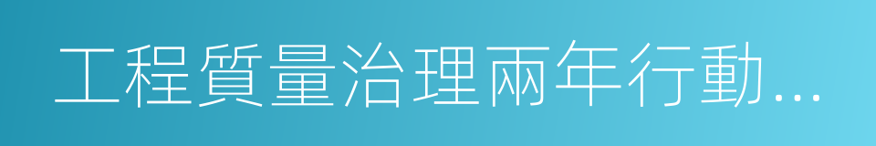 工程質量治理兩年行動方案的同義詞