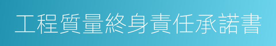 工程質量終身責任承諾書的同義詞