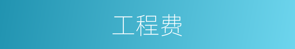 工程费的同义词