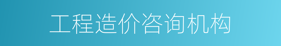 工程造价咨询机构的同义词
