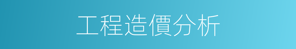 工程造價分析的同義詞