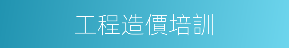 工程造價培訓的同義詞