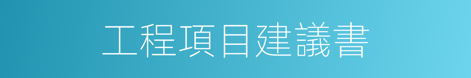 工程項目建議書的同義詞