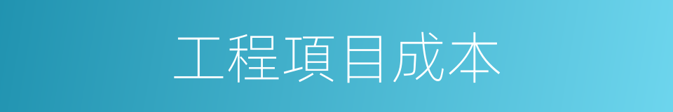 工程項目成本的同義詞