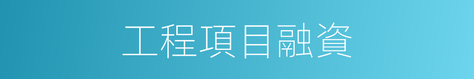工程項目融資的同義詞