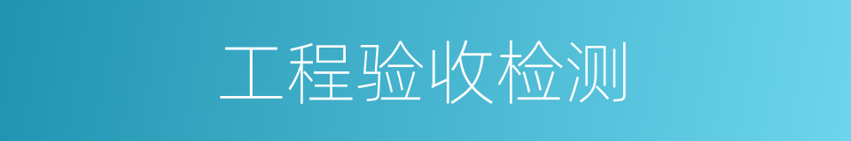 工程验收检测的同义词