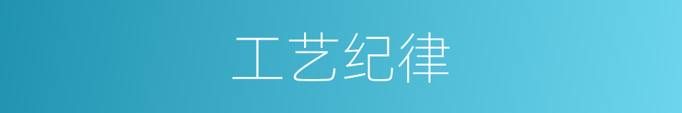 工艺纪律的同义词