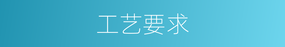 工艺要求的同义词