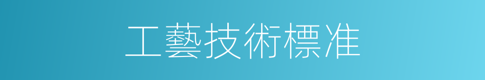 工藝技術標准的同義詞