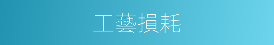 工藝損耗的意思