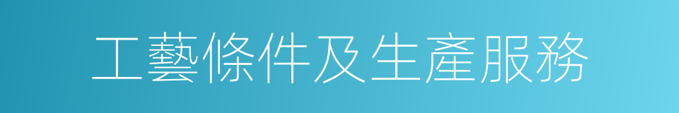 工藝條件及生產服務的同義詞