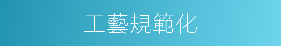 工藝規範化的同義詞