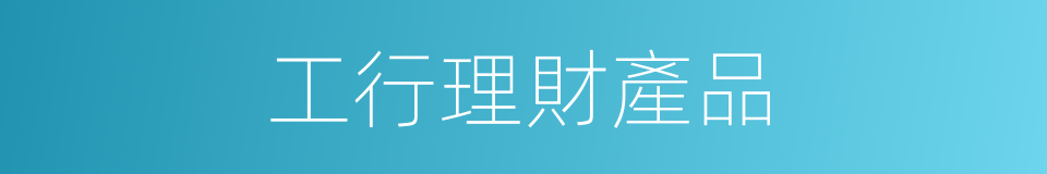 工行理財產品的同義詞