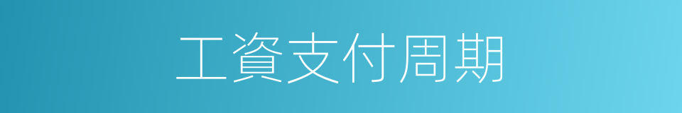工資支付周期的同義詞