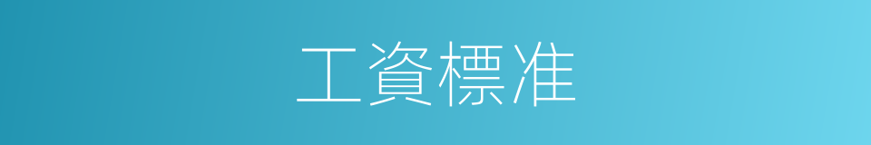 工資標准的意思