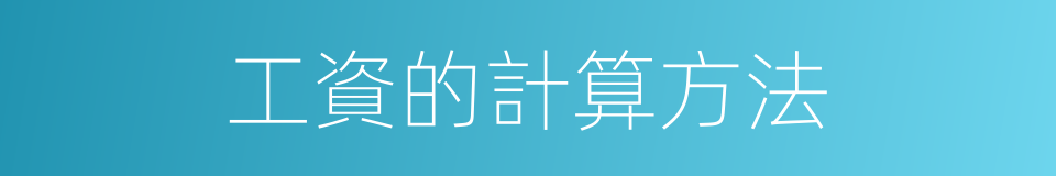 工資的計算方法的同義詞