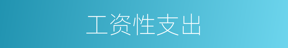 工资性支出的同义词
