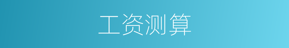 工资测算的意思
