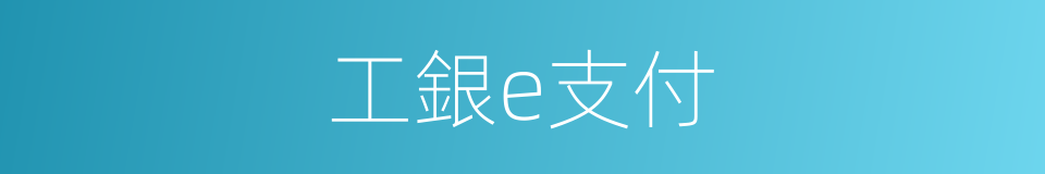 工銀e支付的同義詞