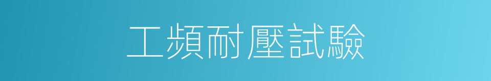 工頻耐壓試驗的同義詞
