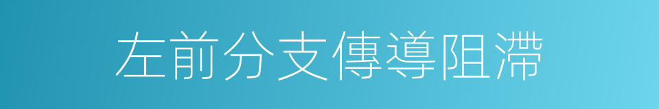 左前分支傳導阻滯的同義詞