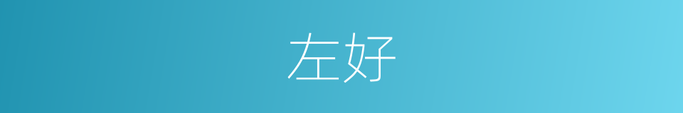 左好的同义词