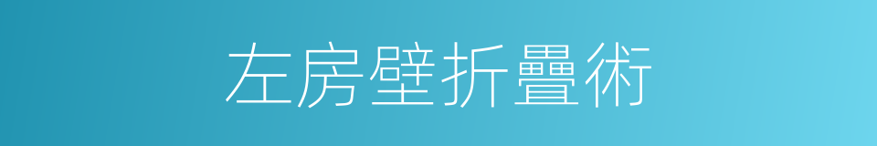 左房壁折疊術的同義詞