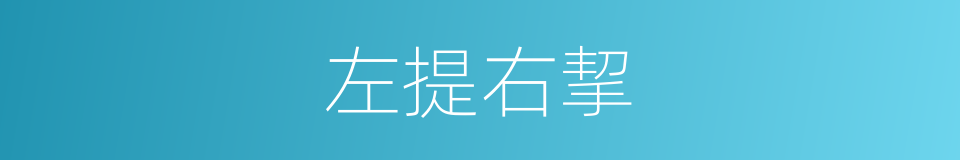 左提右挈的意思