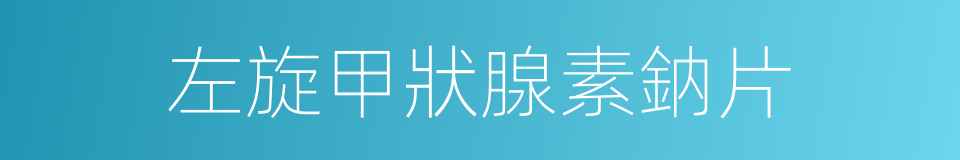 左旋甲狀腺素鈉片的同義詞