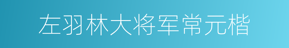 左羽林大将军常元楷的同义词