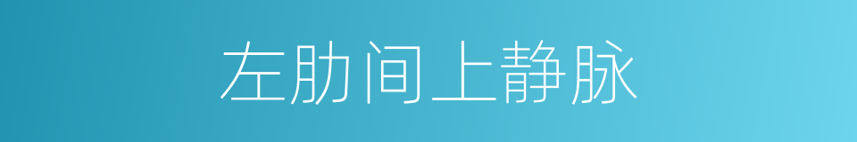 左肋间上静脉的同义词