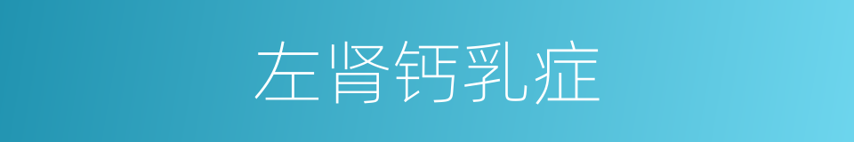 左肾钙乳症的同义词