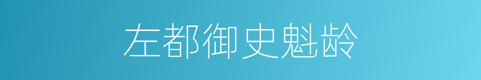 左都御史魁龄的同义词