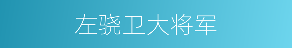 左骁卫大将军的同义词