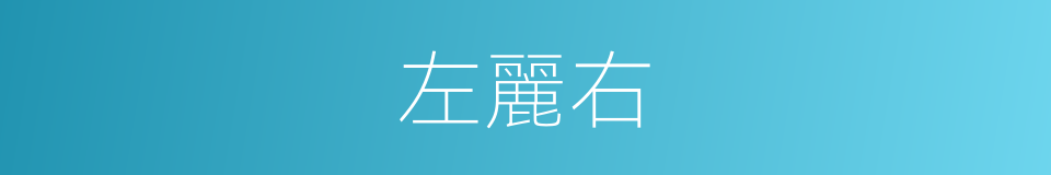左麗右的意思