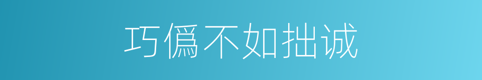 巧僞不如拙诚的同义词