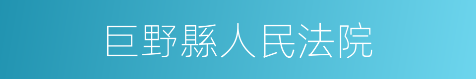 巨野縣人民法院的同義詞