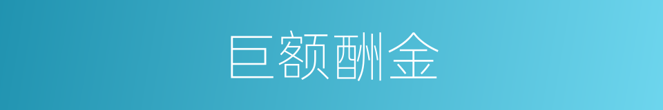 巨额酬金的同义词