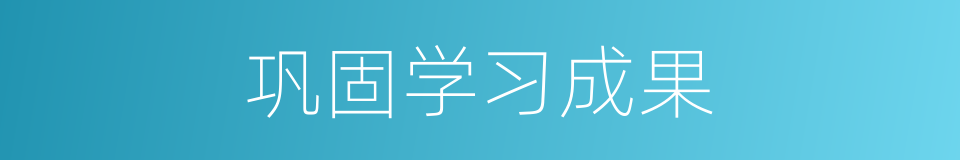 巩固学习成果的同义词