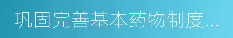 巩固完善基本药物制度和基层运行新机制的同义词