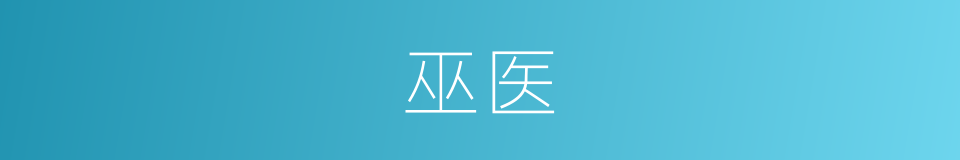 巫医的意思