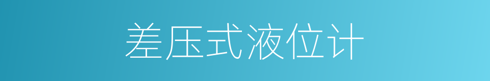 差压式液位计的同义词