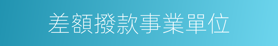 差額撥款事業單位的同義詞