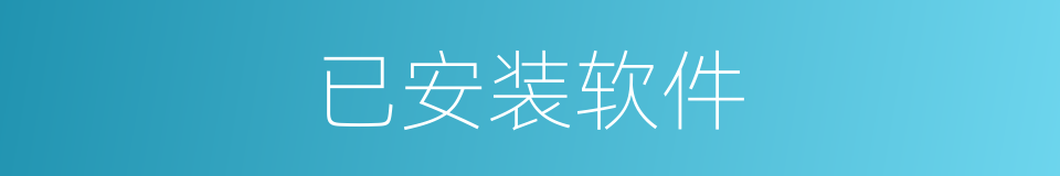 已安装软件的同义词