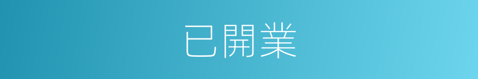 已開業的同義詞