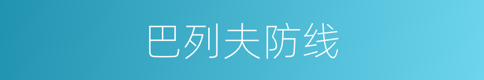 巴列夫防线的同义词