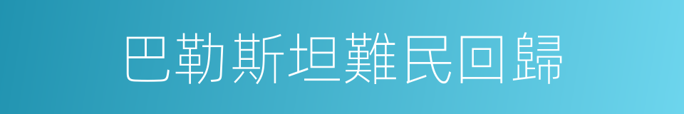 巴勒斯坦難民回歸的同義詞